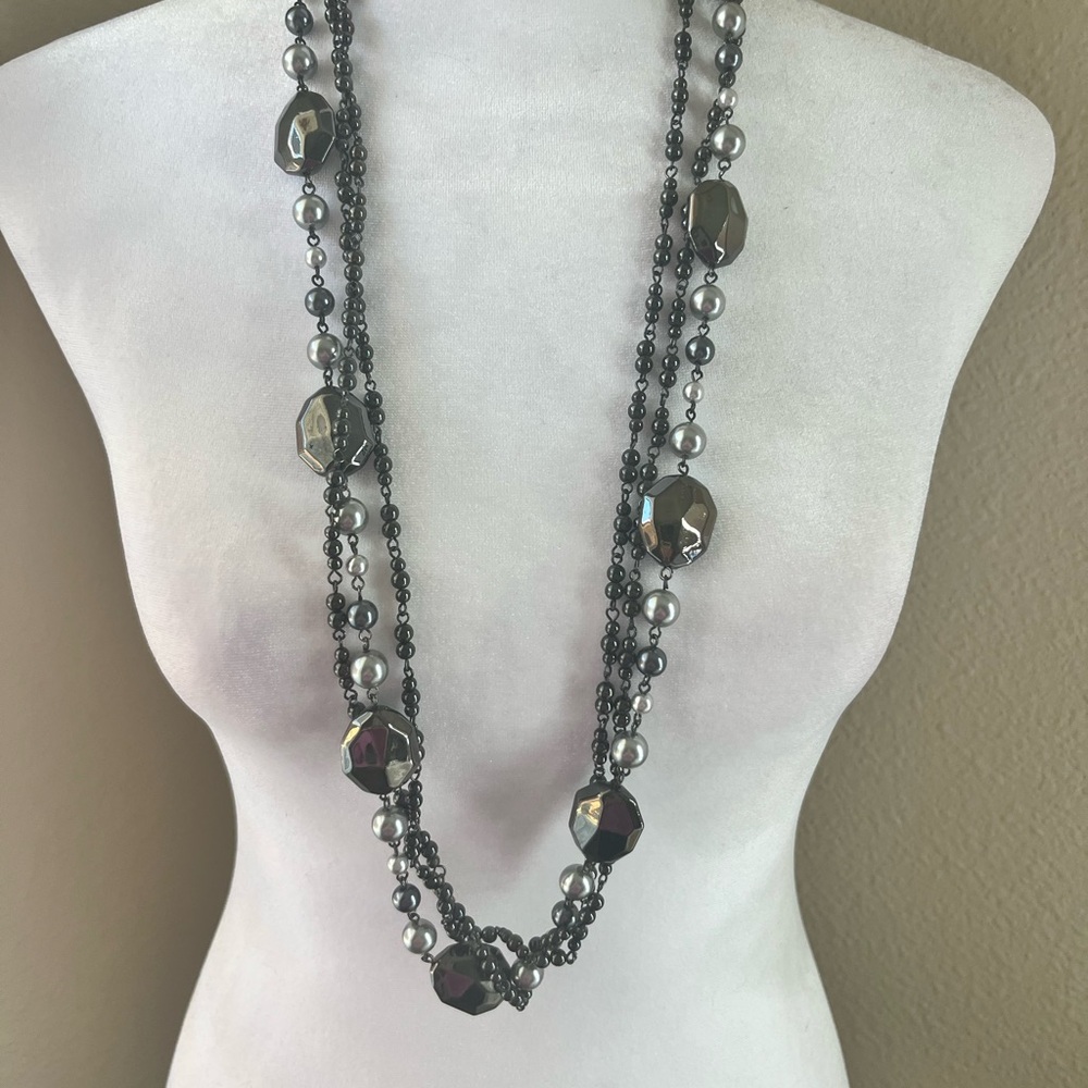 Long hematite necklace